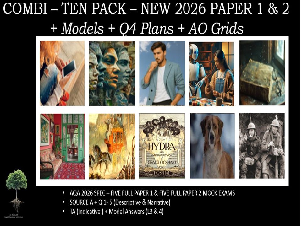 COMBI- TEN PACK | NEW AQA  PAPER 1 & 2 | 2026 FULL MOCKS | MODELS | AO GRIDS | Q4 PLAN