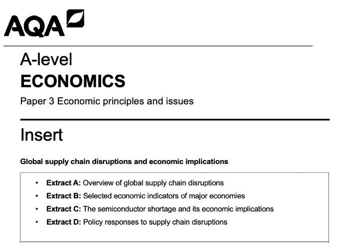 A-Level Economics Y13 Mock Exam Pack 1 (Paper 3)