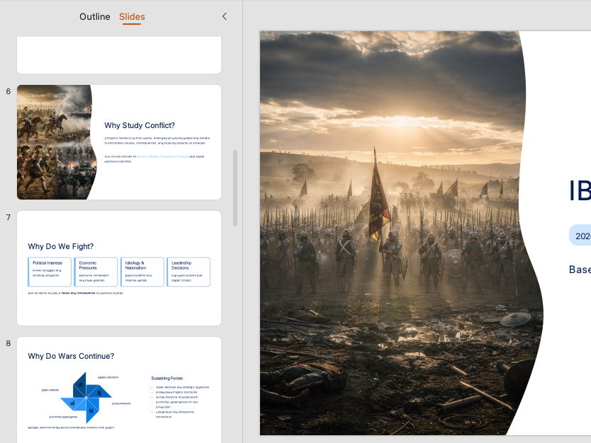 IB DP History Conflict PPT | 2026 Syllabus | Paper 2 Skills & Concepts Slides
