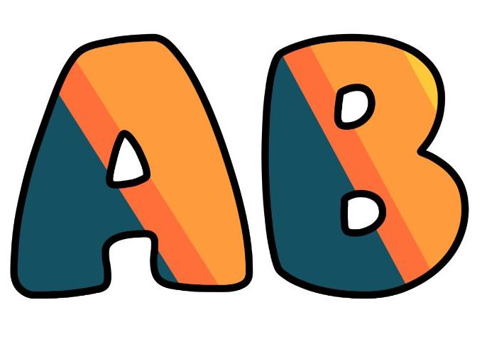 Blue Orange Yellow Art Classroom Display | Lettering Set | Upper & Lowercase, 0-9 and Signs