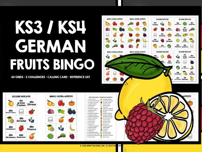 GERMAN FRUITS BINGO