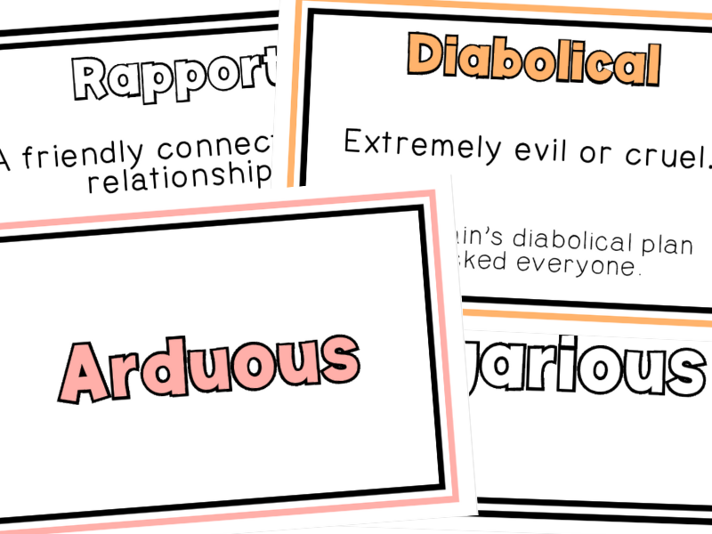 Sophisticated Vocabulary Flashcards | Bubblegum Pop
