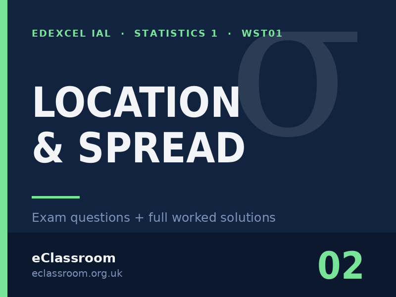 IAL Statistics 1 Location & Spread exam questions