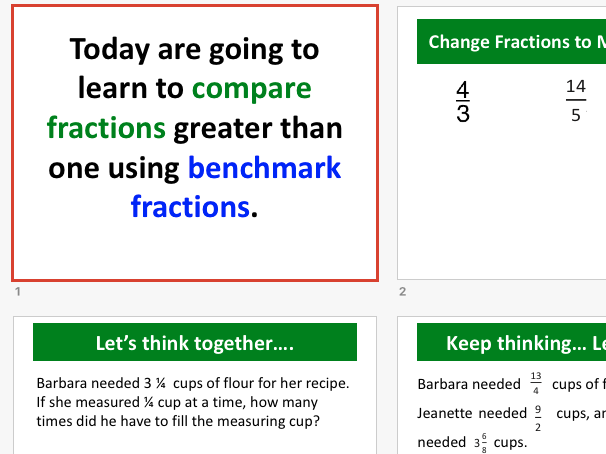 compare using benchmark fractions