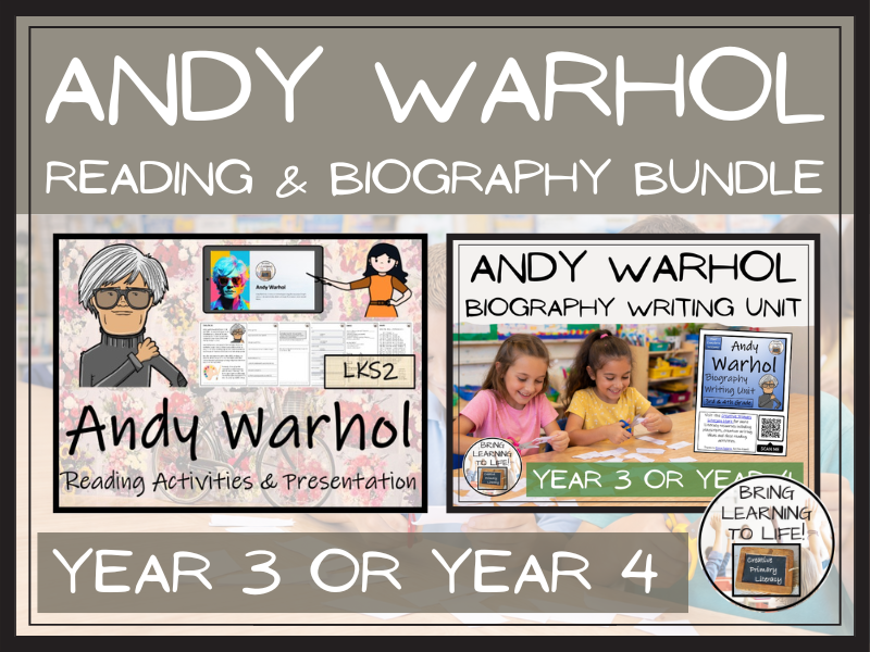Andy Warhol Reading Comprehension & Biography Bundle | LKS2