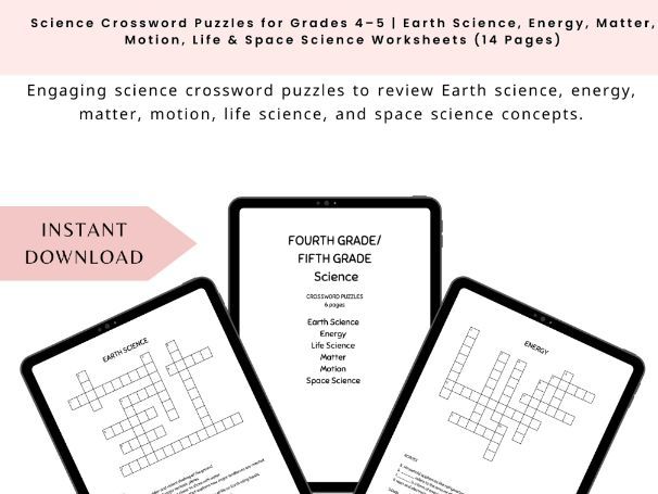 Science Crossword Puzzles for Grades 4–5