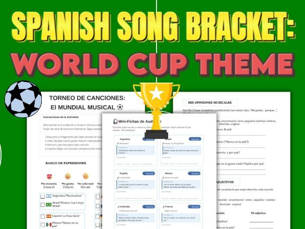Spanish Song Bracket: The World Cup of Music  Me Gusta & No Me Gusta Activity