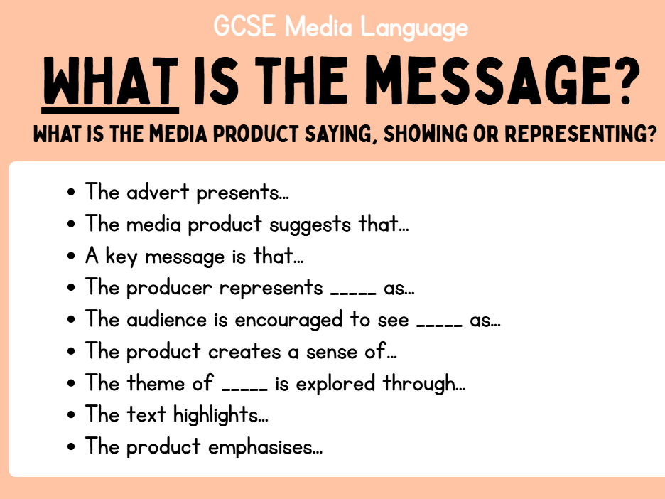 Exam Writing Structures for GCSE Media Studies