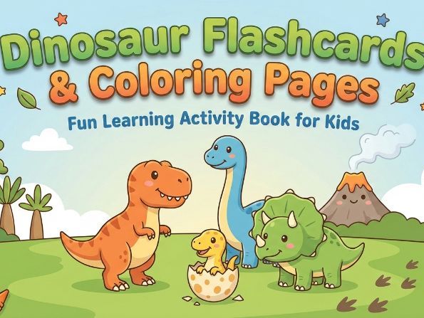 Dinosaur Flashcards & Coloring Pages