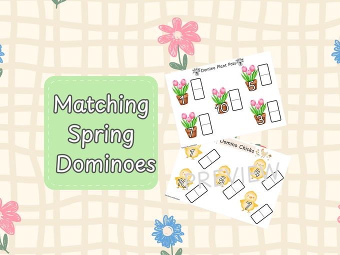Matching Spring Dominoes (0-10)