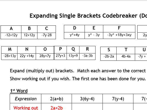 Expanding Single Brackets