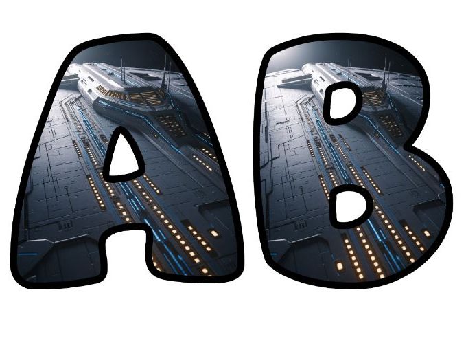 Spaceship Movie Space Classroom Display | Lettering Set | Upper & Lowercase, 0-9 and Signs