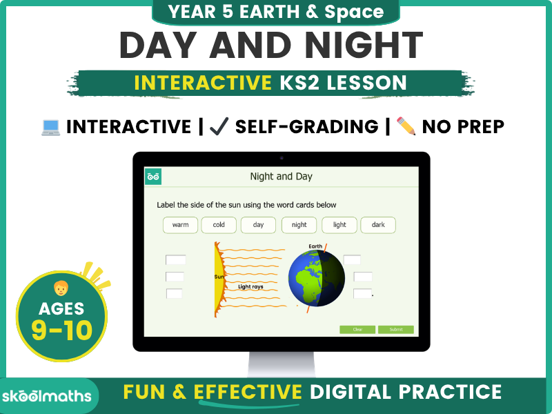 Year 5 Earth and Space: Day and Night Digital Science Lesson and Activities