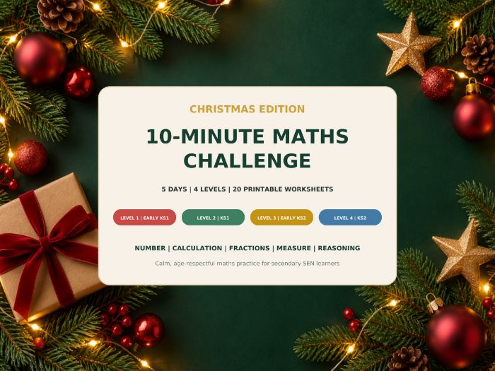 Christmas 10-Minute Maths | 4 SEND Levels