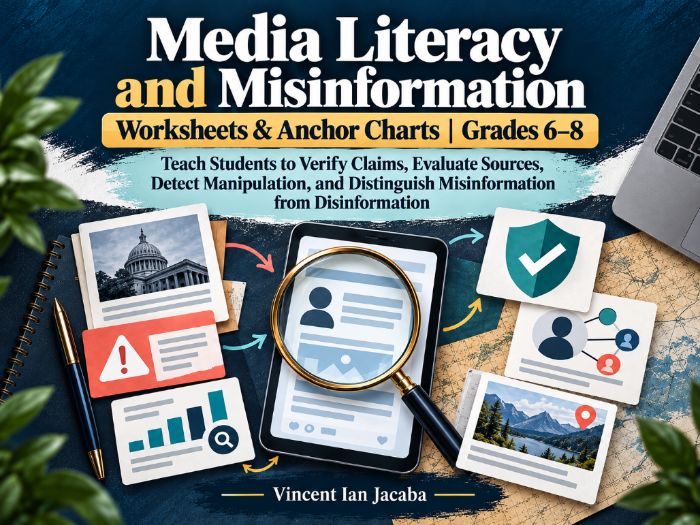 Media Literacy & Misinformation Worksheets | Ages 11–14 | Fake News & Source Evaluation