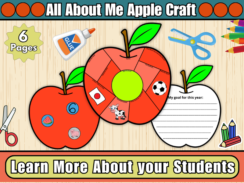 All About Me Apple Craft | Get to Know Me Activity-First Week of School Activity