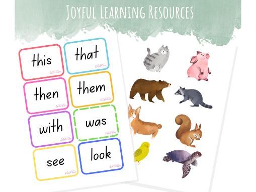 High Frequency Word Cards - Sunshine, Animals & Leaves Themes