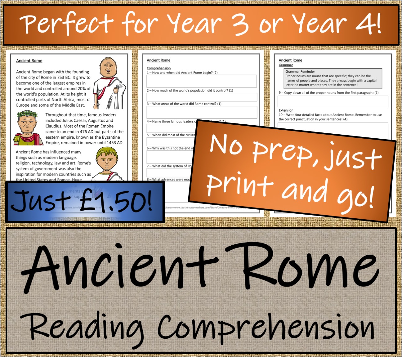 LKS2 History - Ancient Rome Reading Comprehension Activity | Teaching