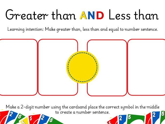 EYFS number activities using uno cards