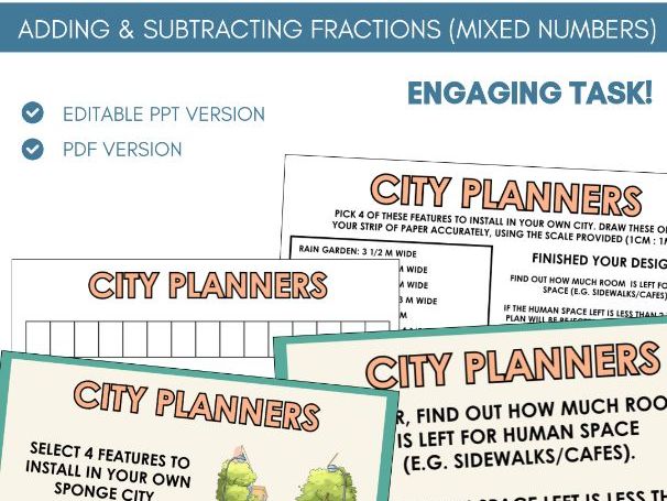 Adding & Subtracting Mixed Numbers | Worksheet Task Activity | Fractions