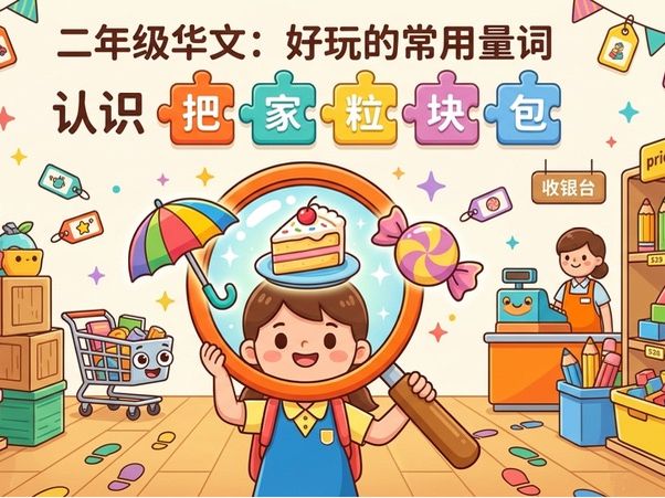 Chinese Measure Words for Year 2 | 把、家、粒、块、包