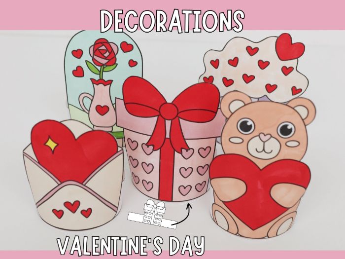 Standing Valentine’s Decorations - Printable Craft for Kids