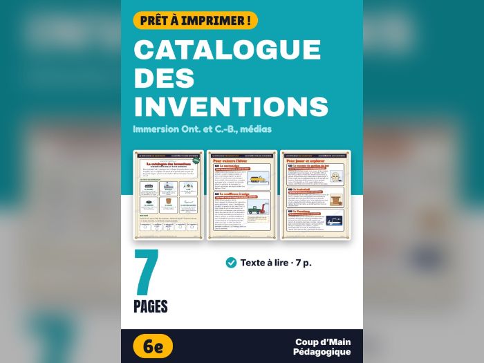 French Immersion Grade 6 Media Literacy | Canadian Inventions