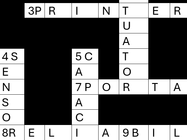 Input, Output, Storage Devices Crossword