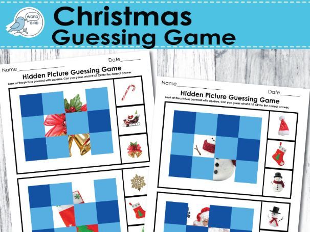 Christmas Hidden Picture Guessing Game | 10 Pages | Preschool, ESL, Montessori