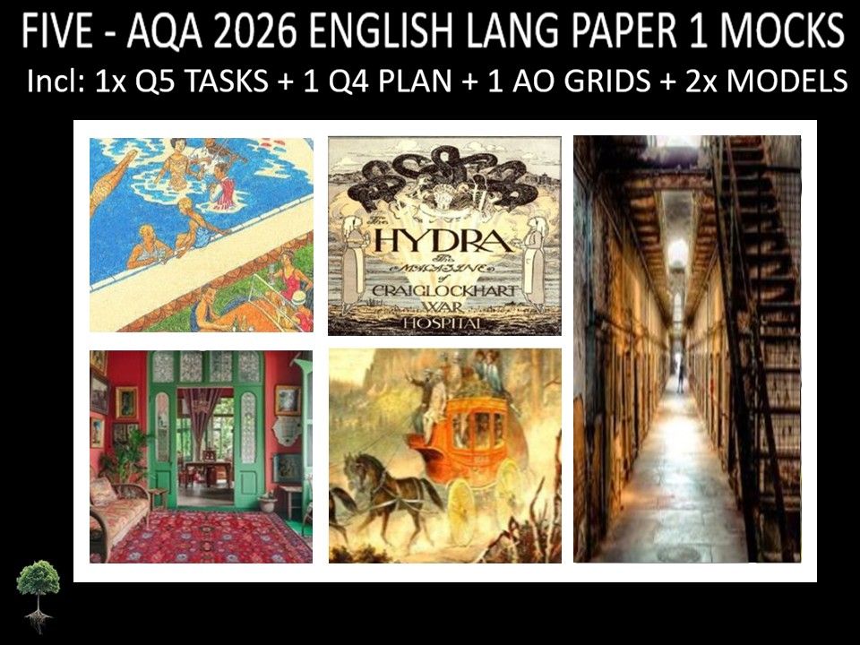 FIVE - AQA PAPER 1 | 2026 FULL MOCKS | Q5 TASKS | Q4 PLAN |AO GRIDS | MODELS