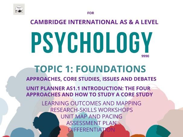 CAIE AS & A Level Psychology 9990 - Topic 1, Unit Plan AS1.1 Introduction: The Four Approaches