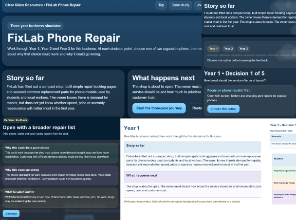 GCSE Business Simulators and worksheets