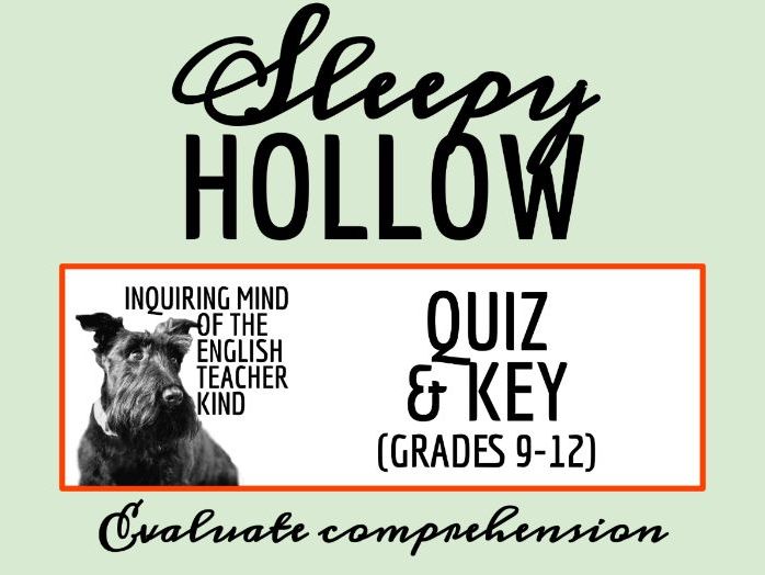 "The Legend of Sleepy Hollow" by Washington Irving Quiz and Key (Horror Story)