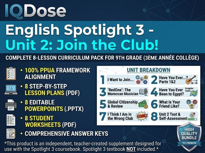 ESL Bundle: School Clubs & Present Perfect | Spotlight 3 Unit 2 (3AC)