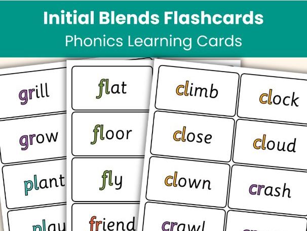 Initial Blends Flashcards | 123 Printable Phonics Word Cards (Colour-Coded)