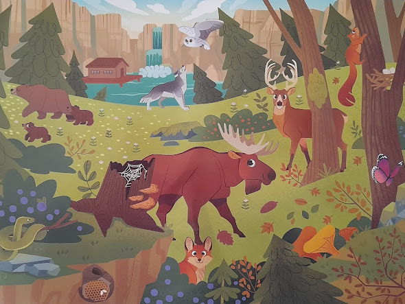 vocabulary [labelling with a numbered blue dot] [forest]