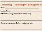 "Dance Student Assessment Booklet – Progress"