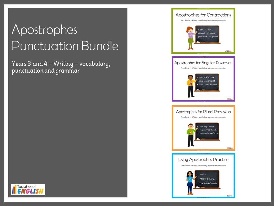 Apostrophes Punctuation Bundle - Years 3 and 4