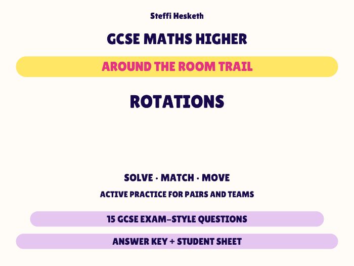 GCSE Higher Maths Rotations | Around the Room Trail