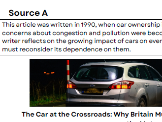 Cars - AQA GCSE English Language Paper 2