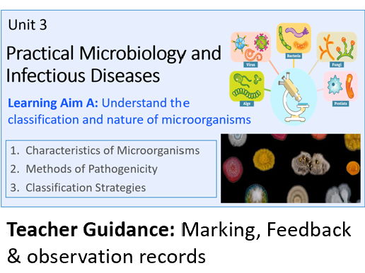 AAQ BTEC Medical Science Unit 3A Classification and Nature of Microorganisms – Teacher Guidance: Mar