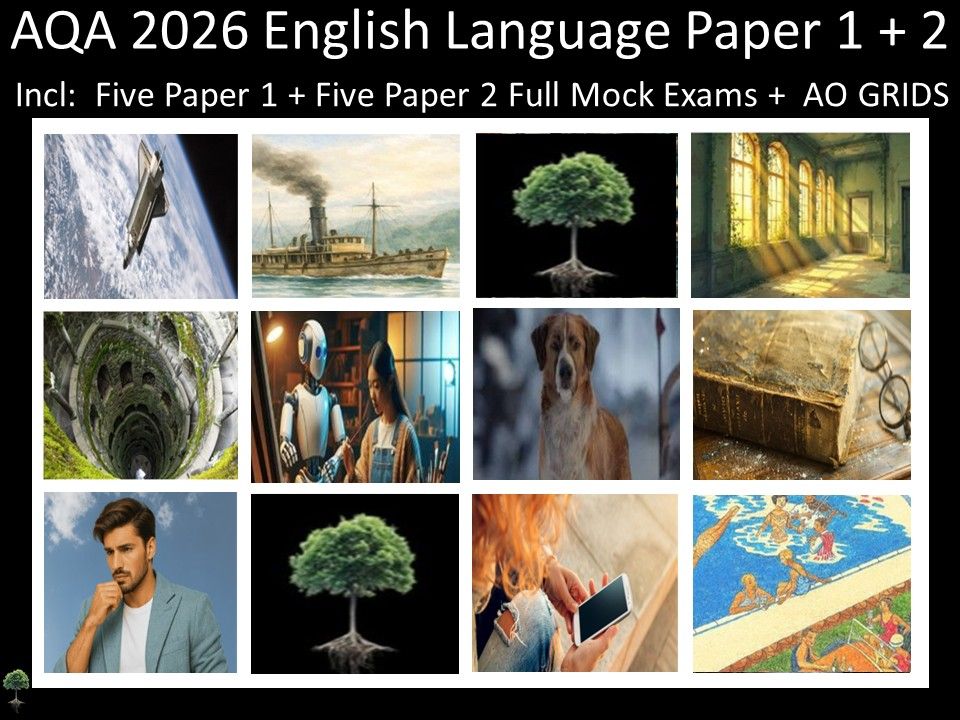 Ten AQA 2026 English Language Paper 1 + 2 Mocks | AO GRIDS