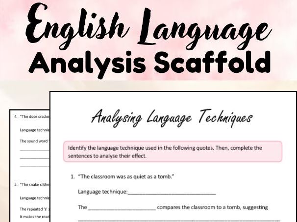 English Language Scaffold Language Technique Analysis Worksheet