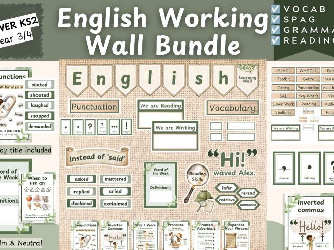 English Working Wall Bundle Lower KS2