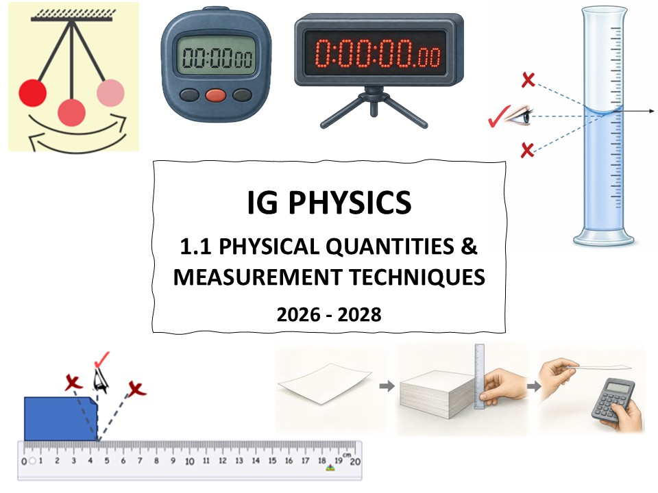 IGCSE Physics 1.1 Physical quantities and measurement techniques