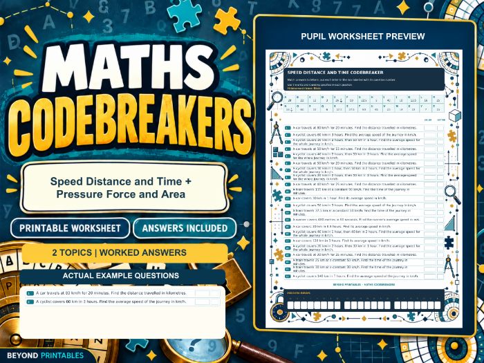 Speed and Pressure | 2 Maths Codebreakers with Answers