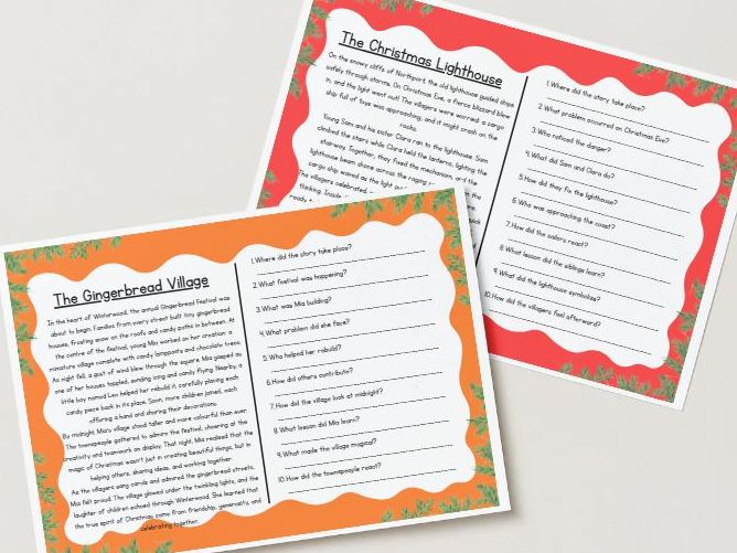 UKS2 Christmas Reading Comprehension Pack – 3 Festive Stories with Questions & Answers (Pack 4)