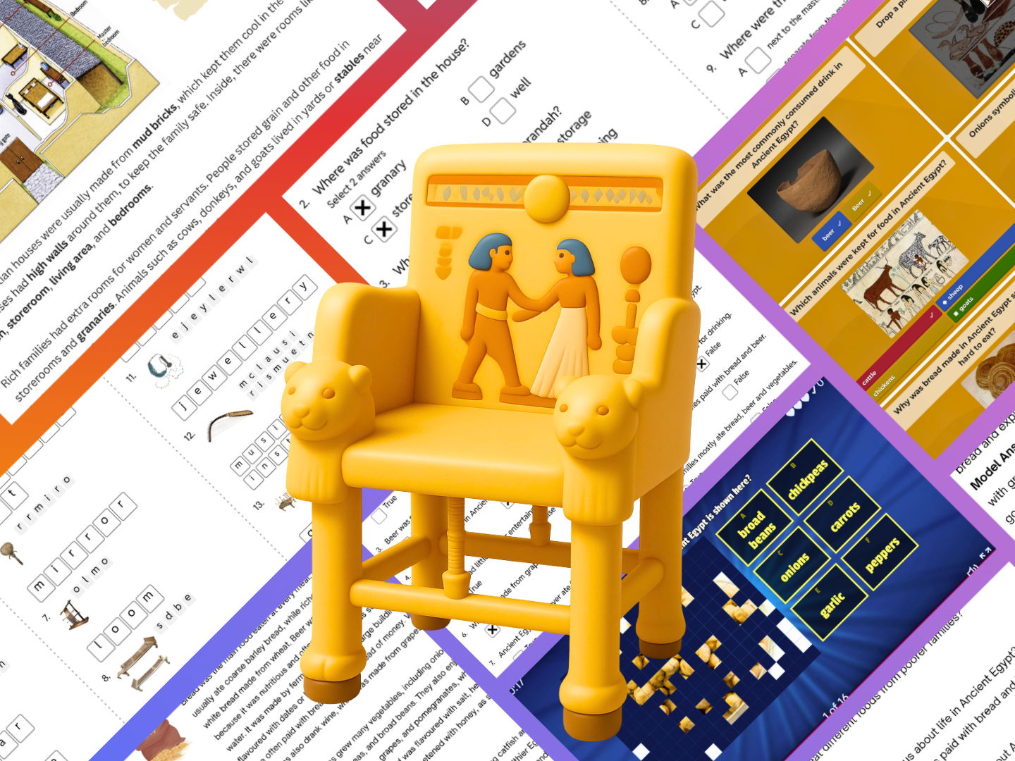 KS2 Ancient Egypt - Homes, Festival and Food Resource Bundle