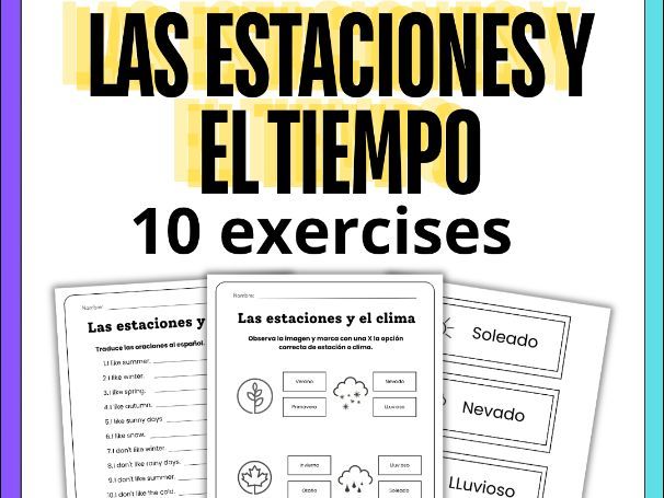 El Tiempo y Las Estaciones Spanish Worksheets | Me Gusta No Me Gusta