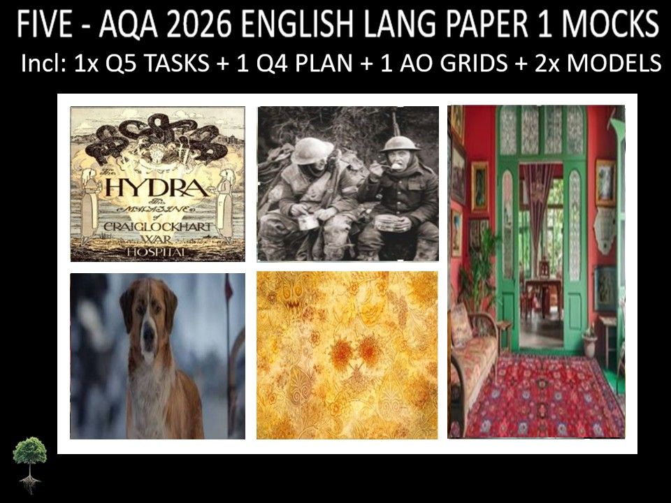 FIVE - AQA PAPER 1 | 2026 FULL MOCKS | Q5 TASKS | Q4 PLAN |AO GRIDS | MODELS